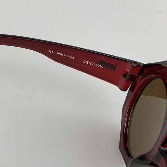 DIM MAK Sunglasses mod. LGHT/YRS Red Octagon Gold Mirrored Oversized Shades - Picture 4 of 9